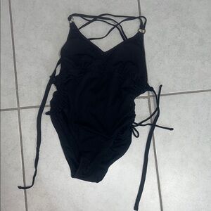 Stylish Black Kids One Piece Swimsuit